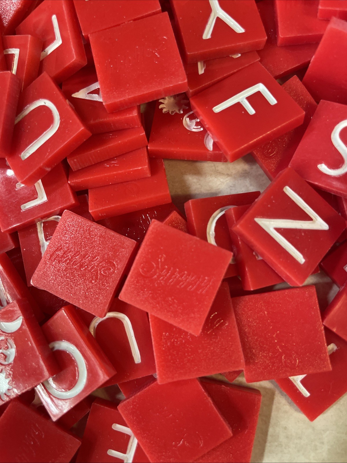 Syzygy-Branded 300 Red Letter Tiles Game And Velvet Storage Bag LOT