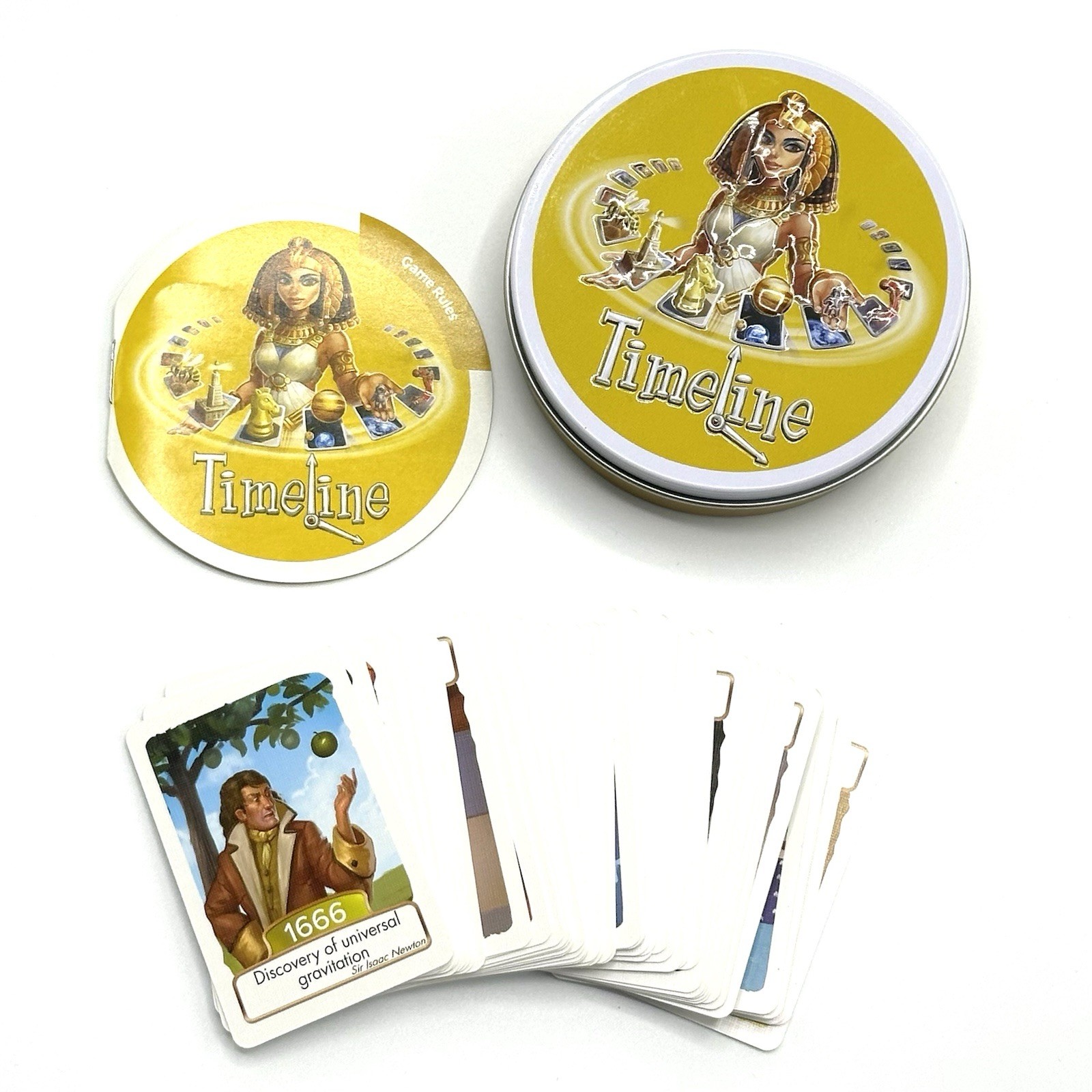 2010 Orginal TIMELINE Card Game INVENTIONS + CLASSIC Zygomatic Asmodee ROUND TIN