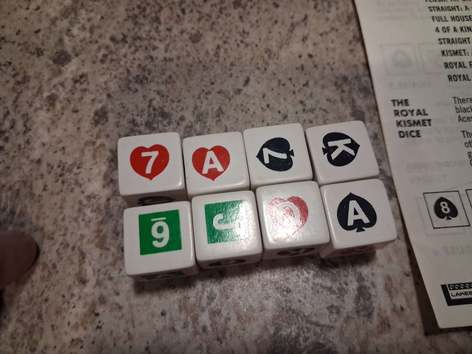 Vintage 1974 Lakeside’s Royal Kismet Poker Dice Family Game Complete RARE