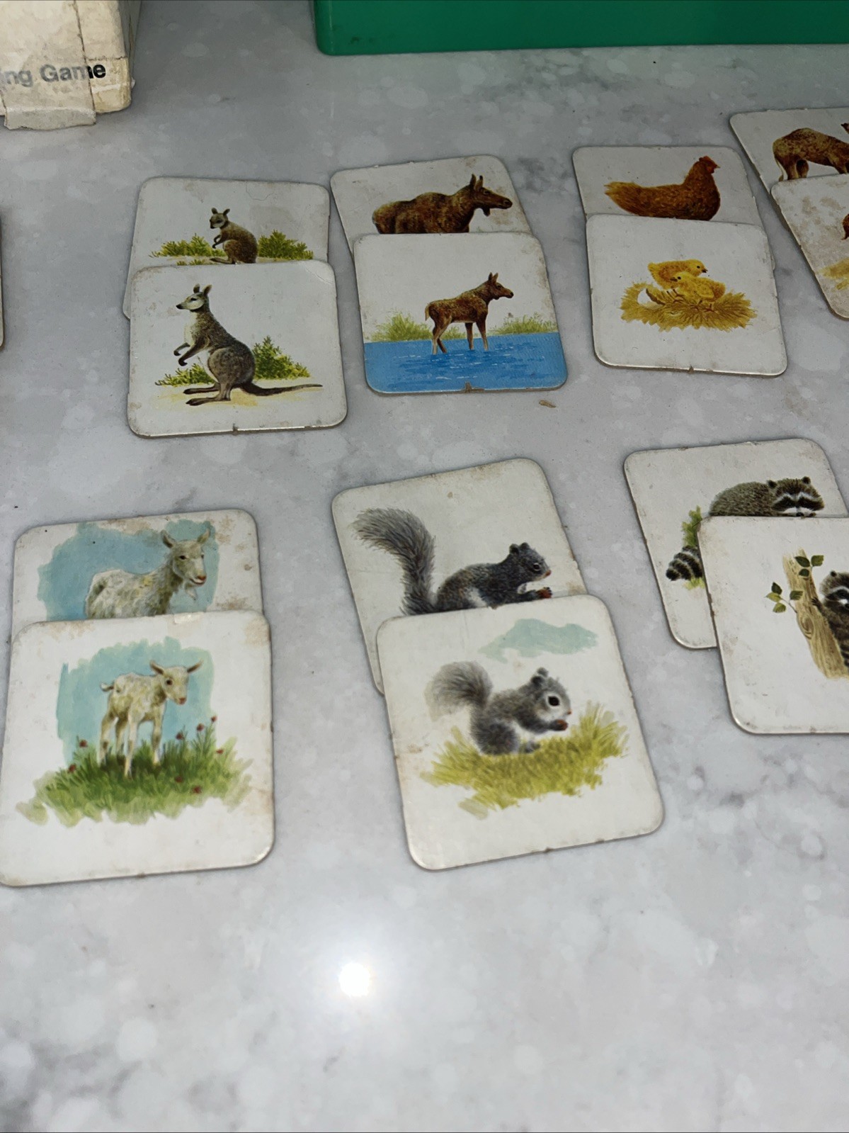 Milton Bradley Memory Animal Families Card Matching Game 1980