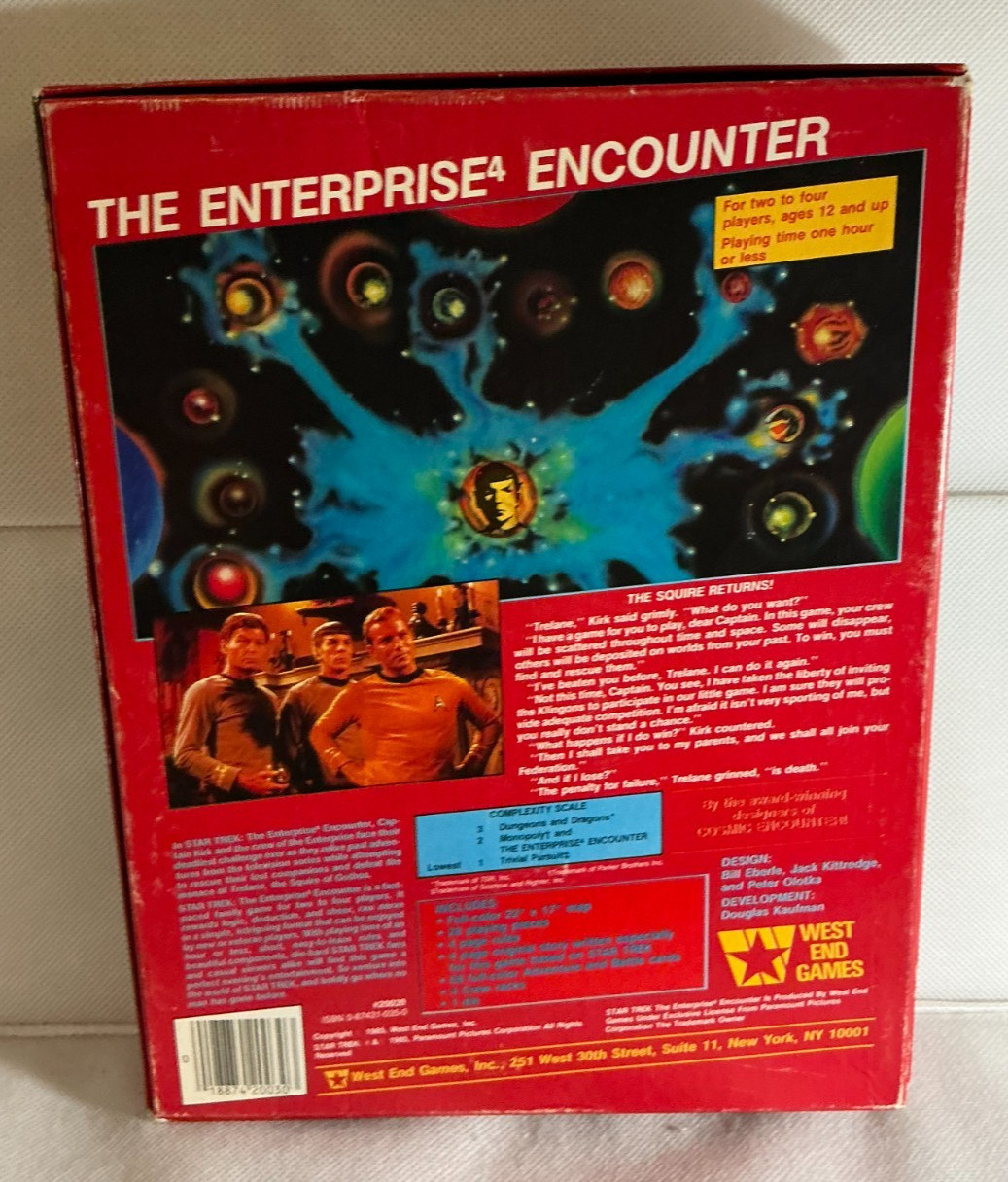 Star Trek The Enterprise Encounter Board Game 1985 West End Games Complete