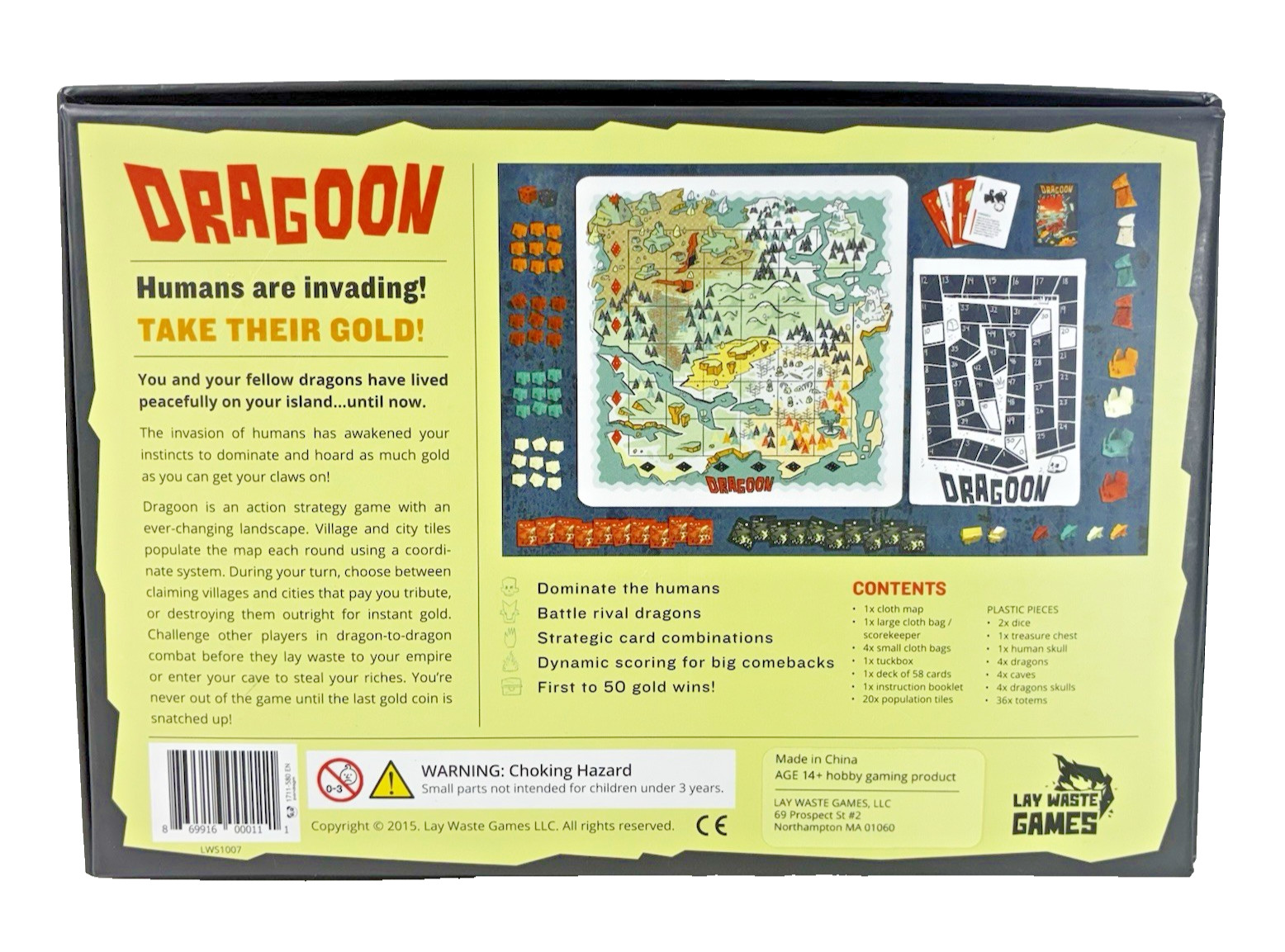 Dragoon Gold Edition 2015 Lay Waste Games Board Game Incomplete