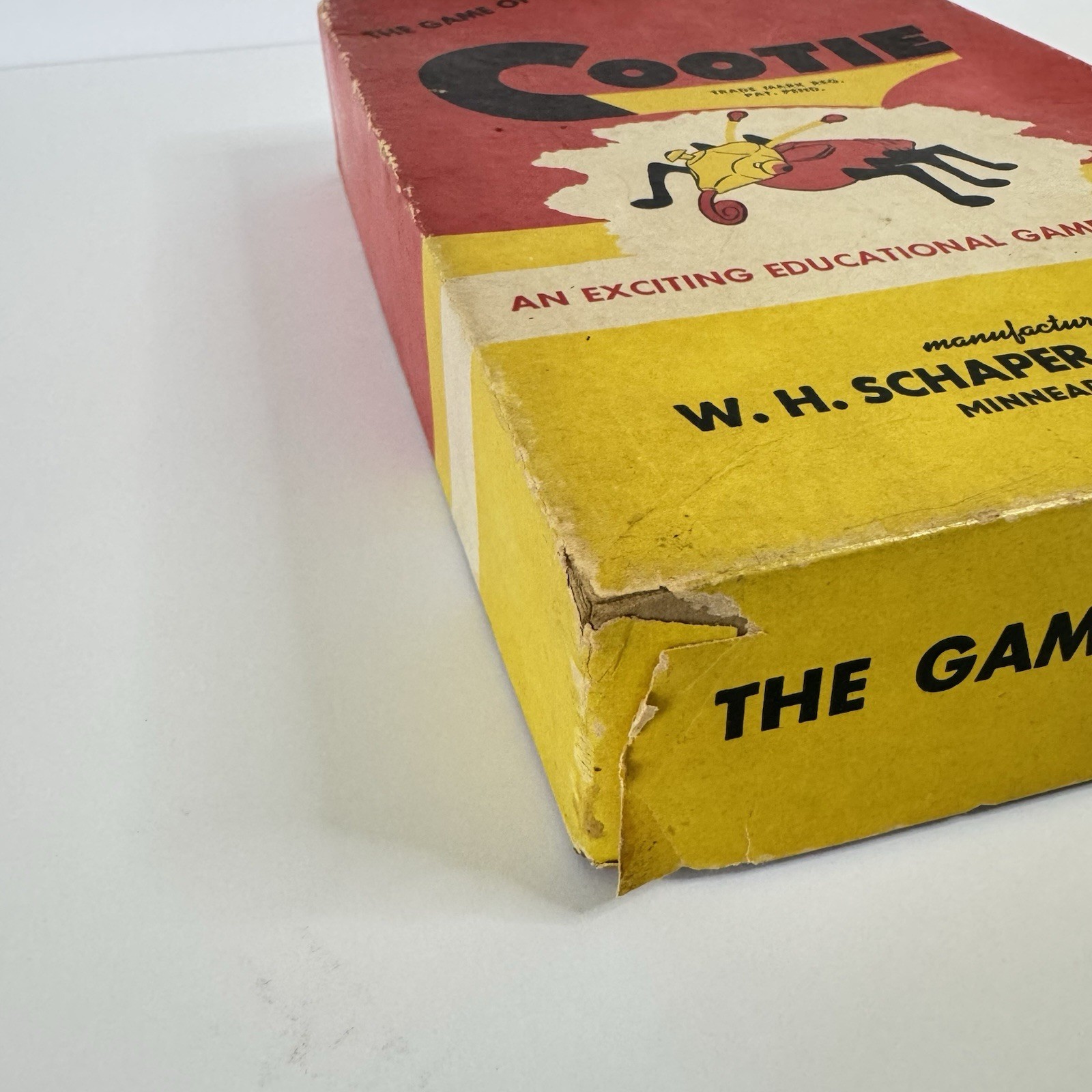 Vintage Bug Game: “Cootie” 1949 Original Box W.H. Schaper MFG. Complete.