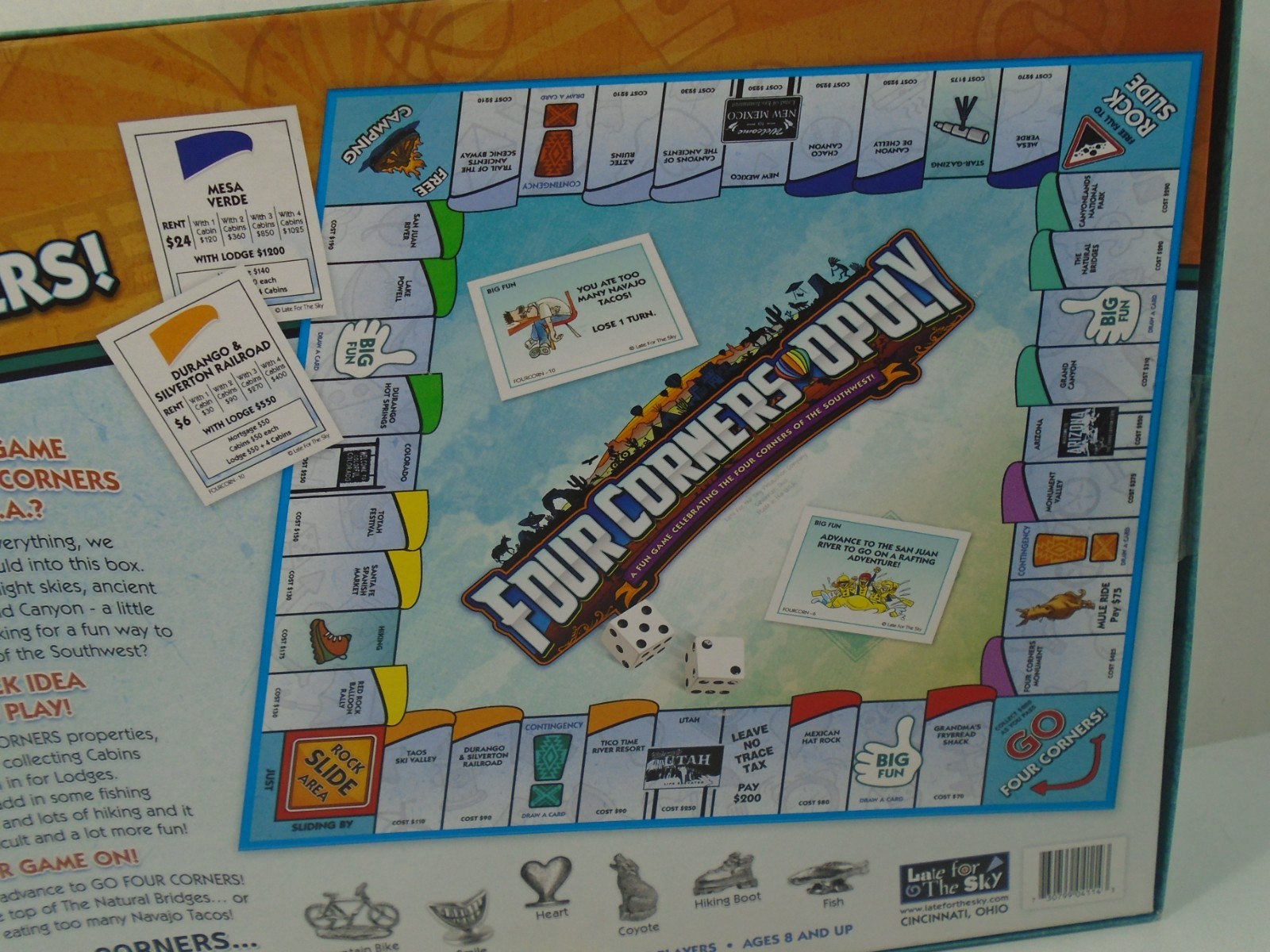 LATE FOR THE SKY–FOUR CORNERS-OPOLY–MONOPOLY BOARD GAME (NEW)