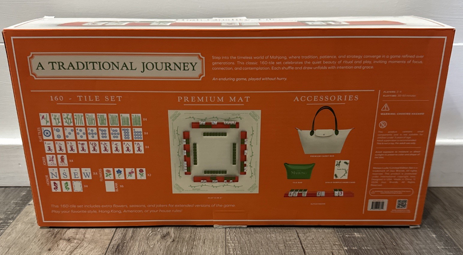 Maison Lude Mahjong Limited Edition 160 Tile Bag Premium Mat Carry Bag 4 Racks