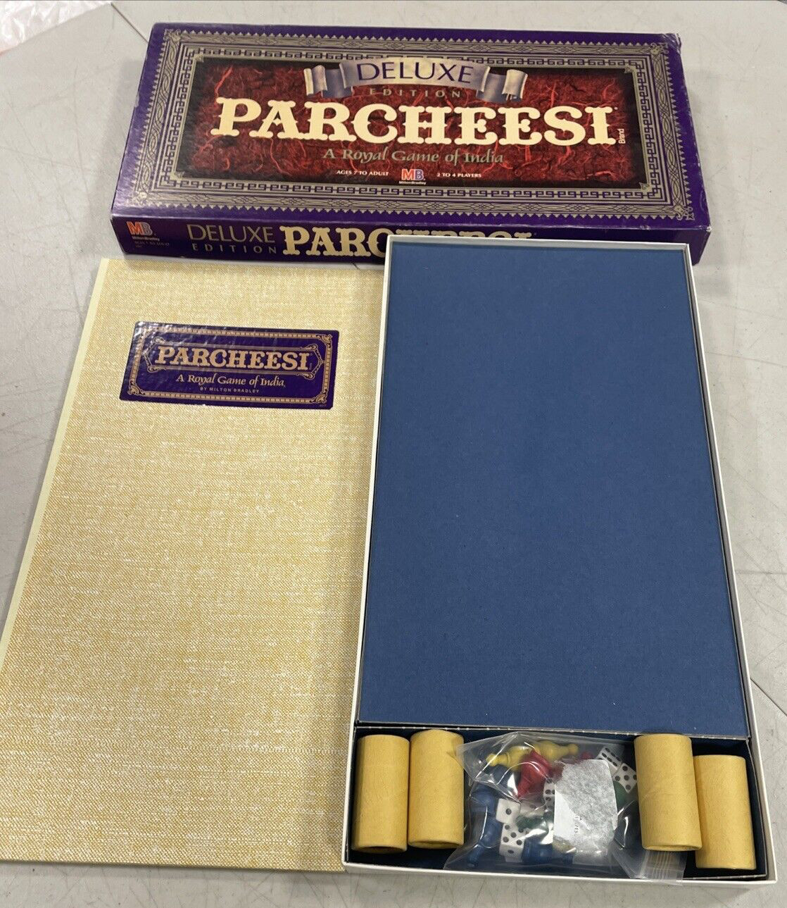 Milton Bradley Game Deluxe Edition Parcheesi Complete 1989