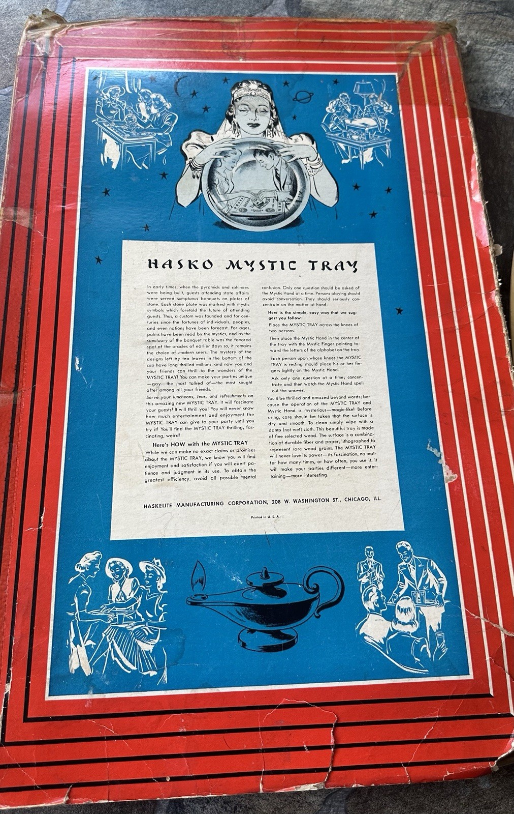Mystic Tray 1940s COMPLETE! w/Wood Planchette & Box