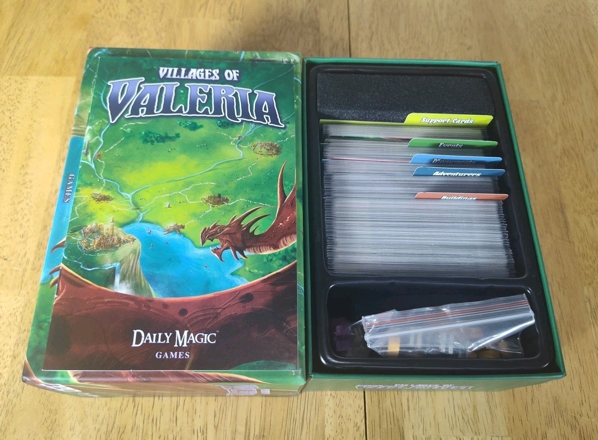Daily Magic Boardgame – Villages of Valeria (Deluxe Kickstarter Ed) EXCELLENT