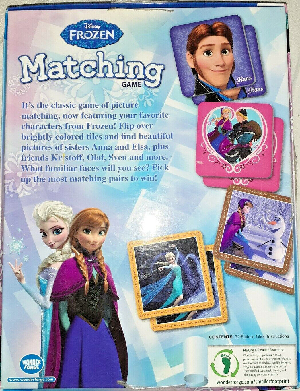Disney Frozen Memory Picture Matching Game Anna Elsa Kristoff Olaf Sven (nanaF1)