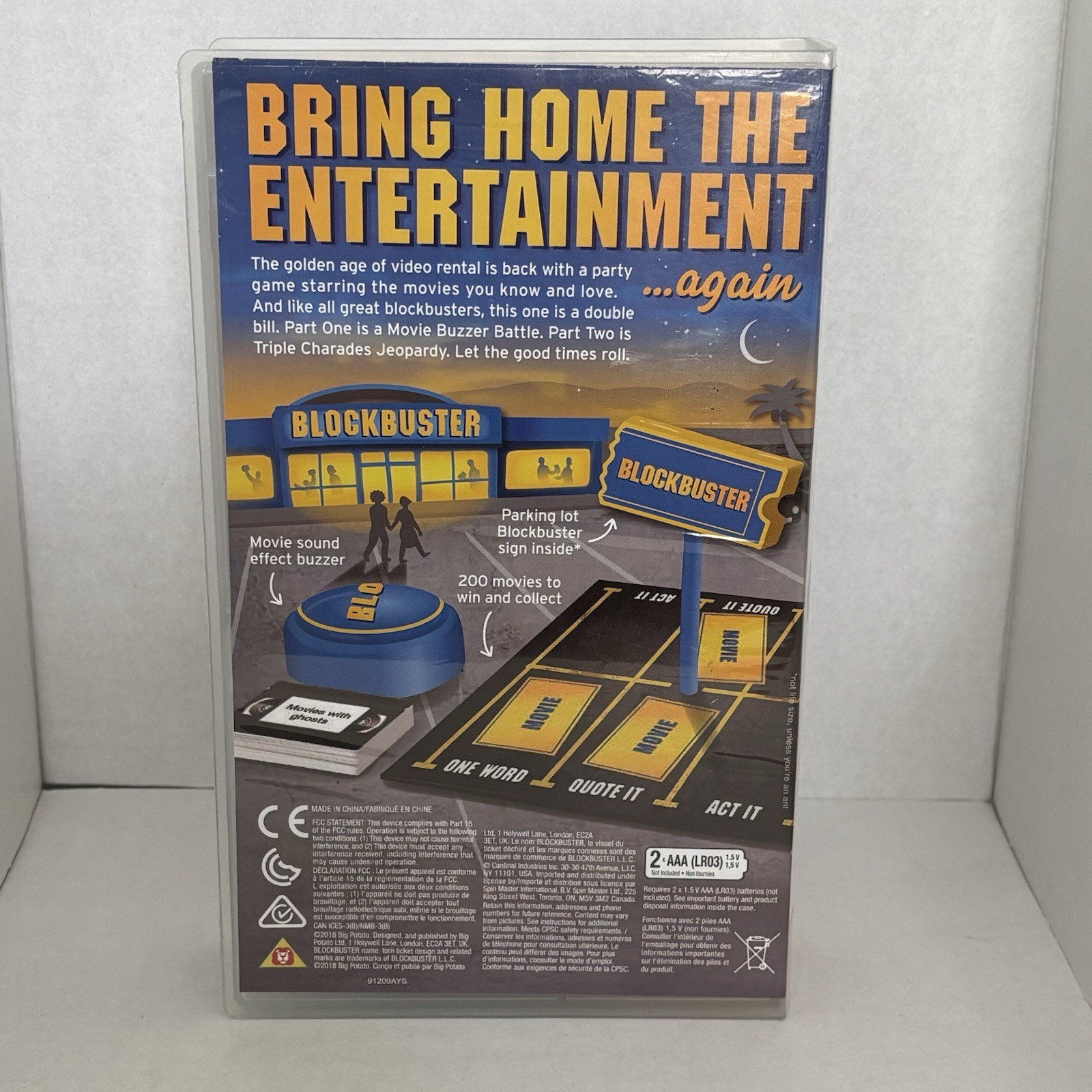 Big Potato Blockbuster Party Trivia Game Movie Theme w/ Sound Buzzer 4+ players