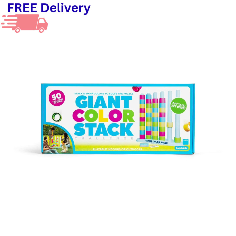 Giant Color Stack Challenge Jumbo Stacking Game 50 Logic Puzzle Challenges Kids
