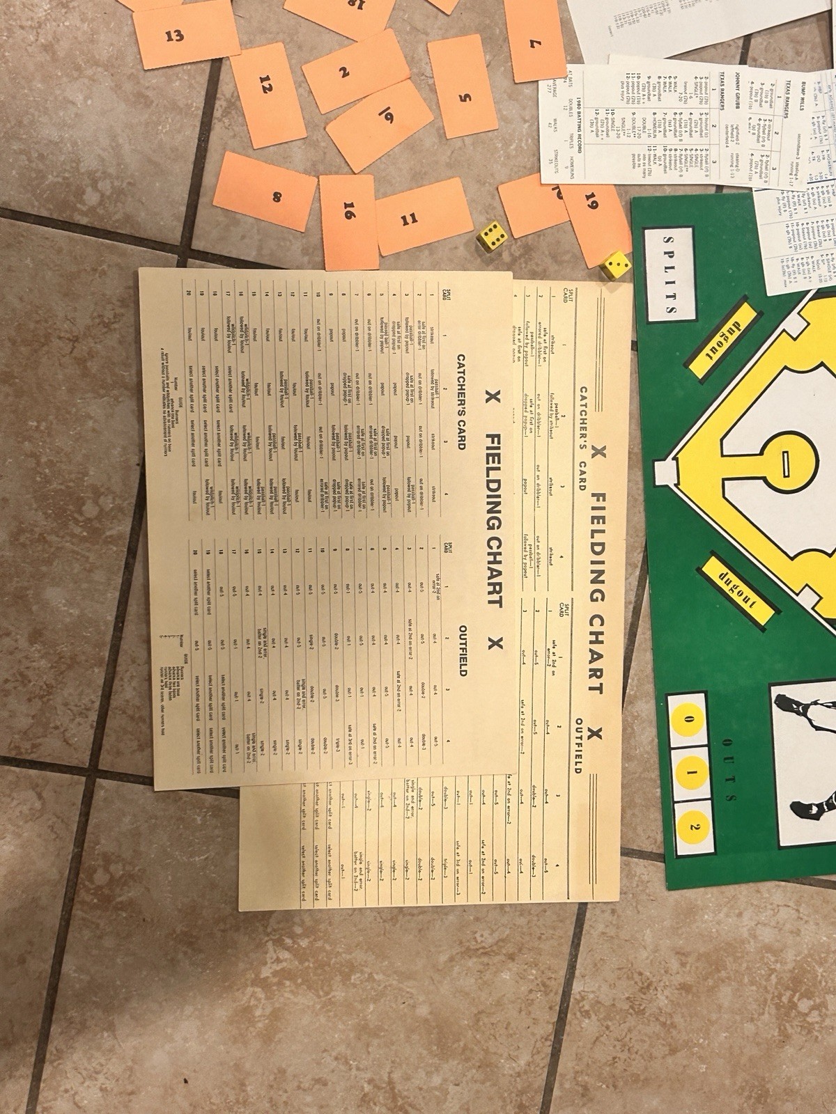 Vintage 1 Strat-O-Matic Baseball Board Game – 980 Season Stats Incomplete