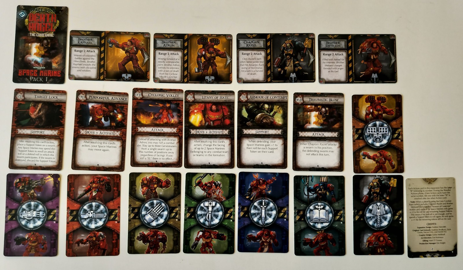 Space Hulk Death Angel The Card Game Lot Space Marine Mission Pack 1 Player Aid
