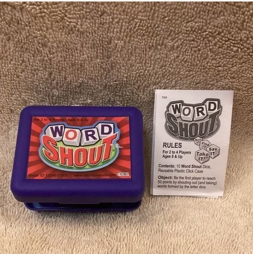 Patch Products Word Shout travel dice Game VG+ w/instructions
