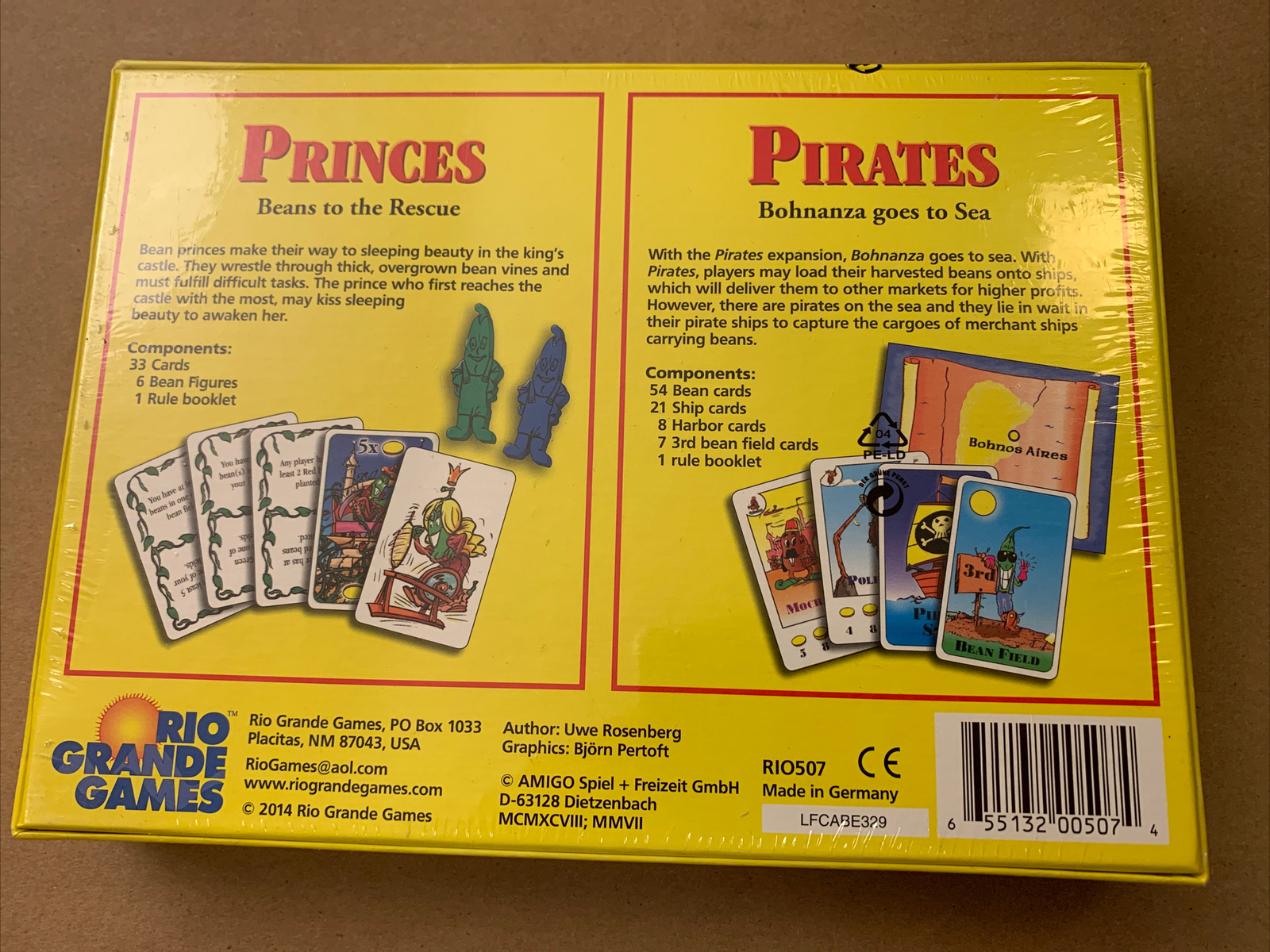 NEW Sealed Bohnanza Card Game: Princes and Pirates Expansion Rio Grande Games