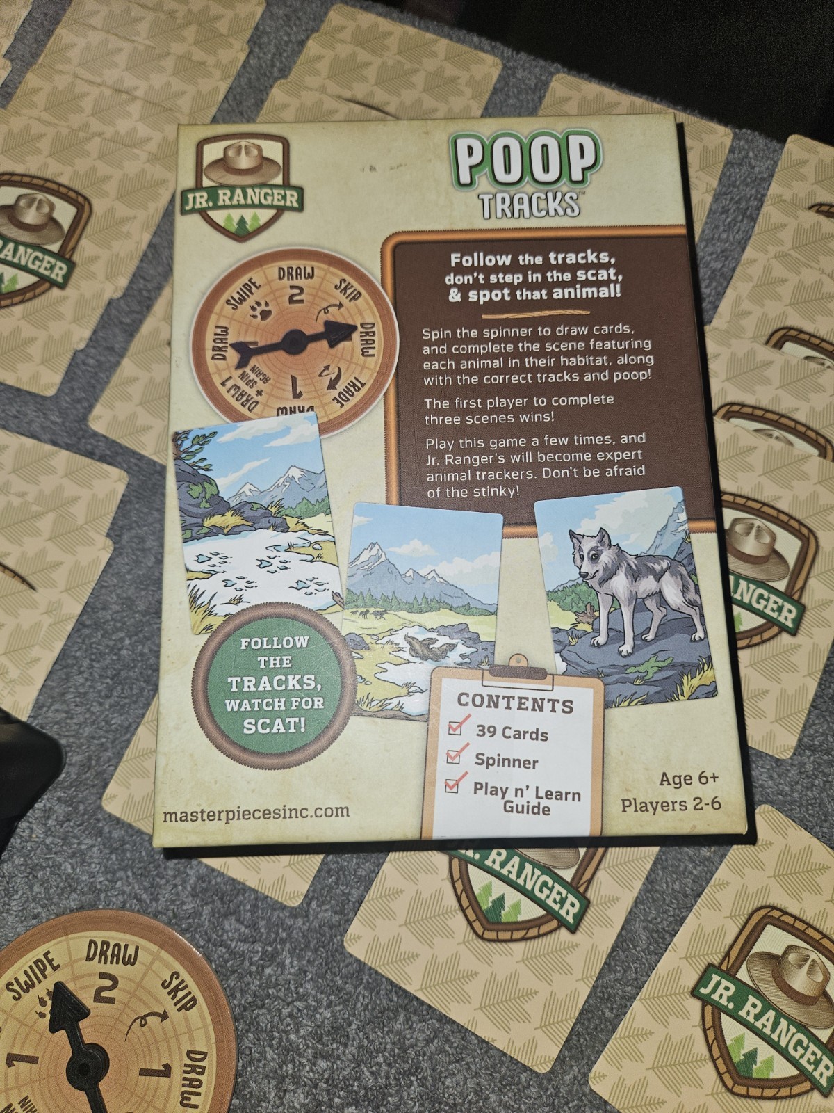 Jr. Ranger Poop Tracks Card Game Master Pieces New Sealed U3