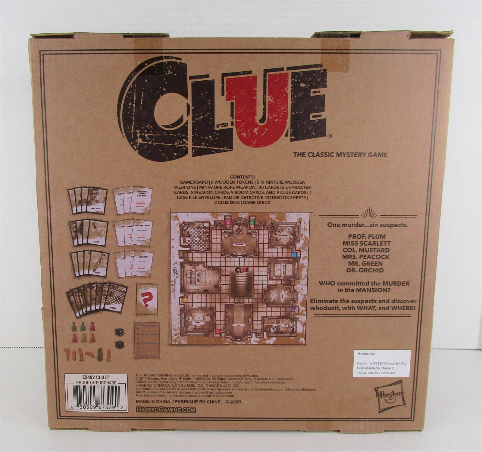 Hasbro CLUE Rustic Edition Collectible Wood Box Crime Board Game Parker Brothers