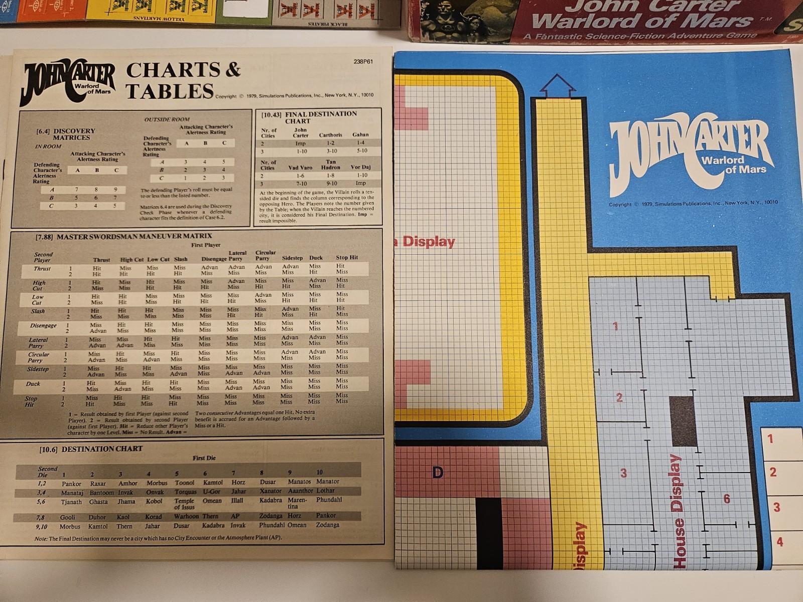 SPI Wargame John Carter – Warlord of Mars Bright Box, Unpunched cards Crisp Book