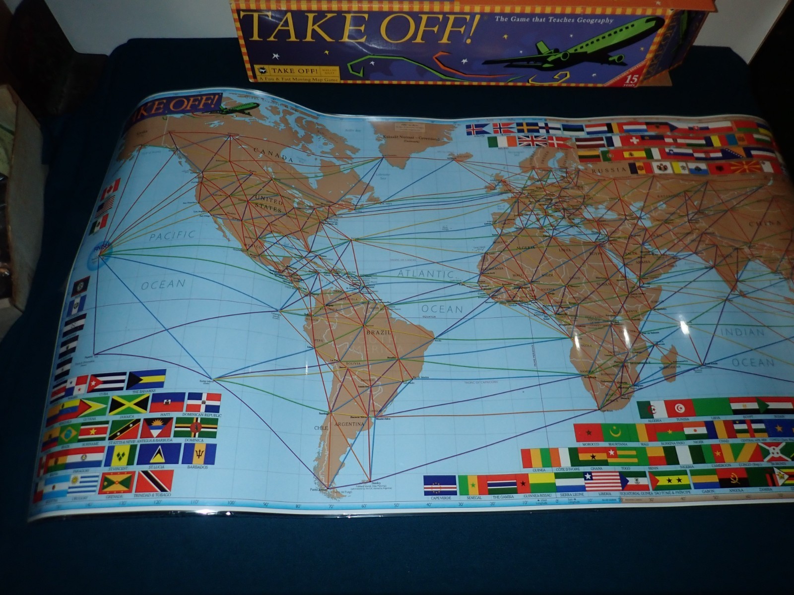 Take Off Geography Board Game 15th Anniversary Edition Complete