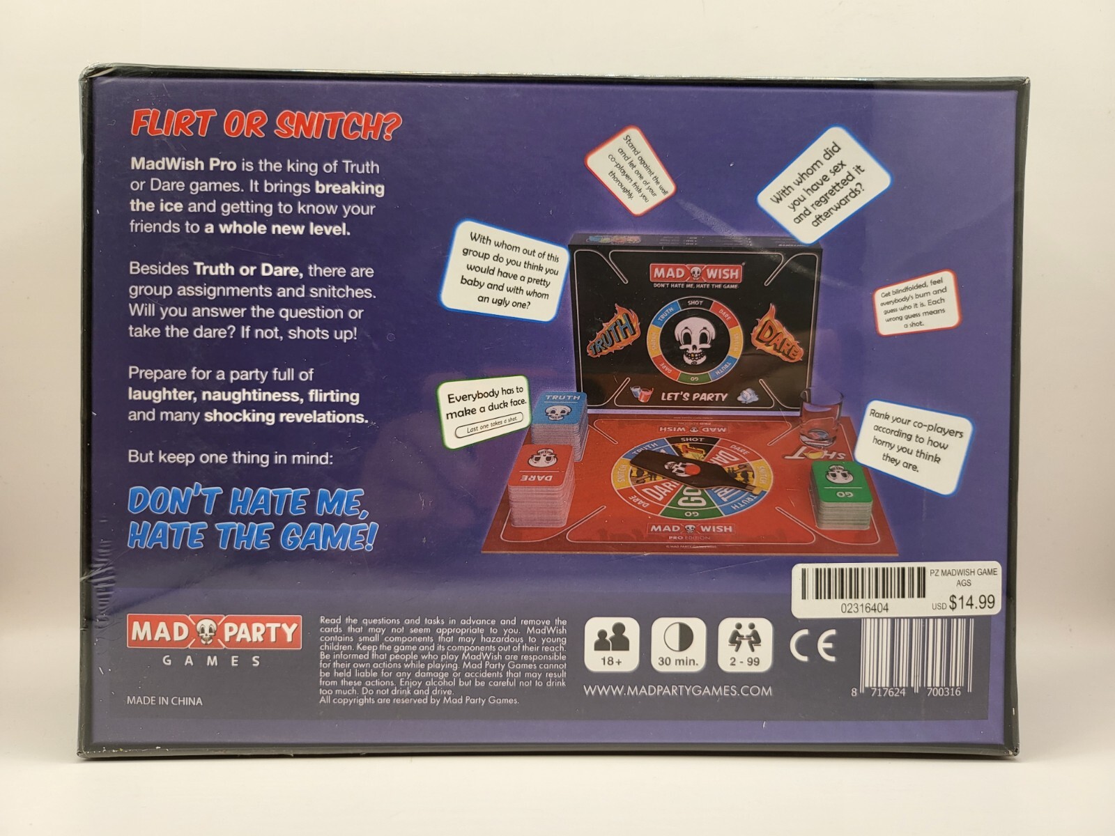 Mad Wish Pro Board Game Let’s Party Don’t Hate Me, Hate the Game, Rebelz Games