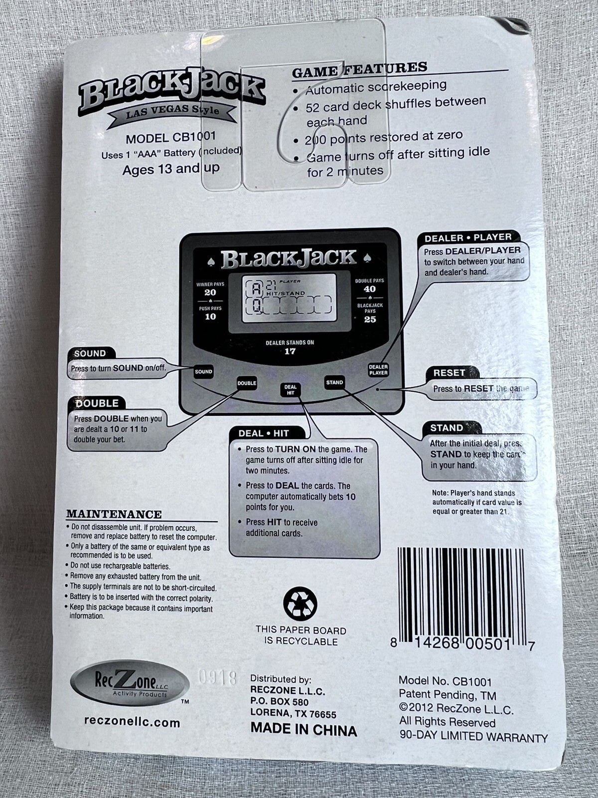 BlackJack Handheld Game