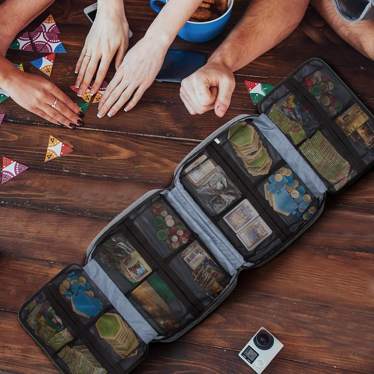 Expandable Board Game Carrying Case with 18 Pockets for Ultimate Organization
