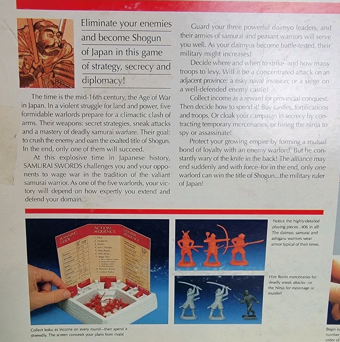 Vintage 1995 Samurai Swords Board Game by Milton Bradley – Complete.