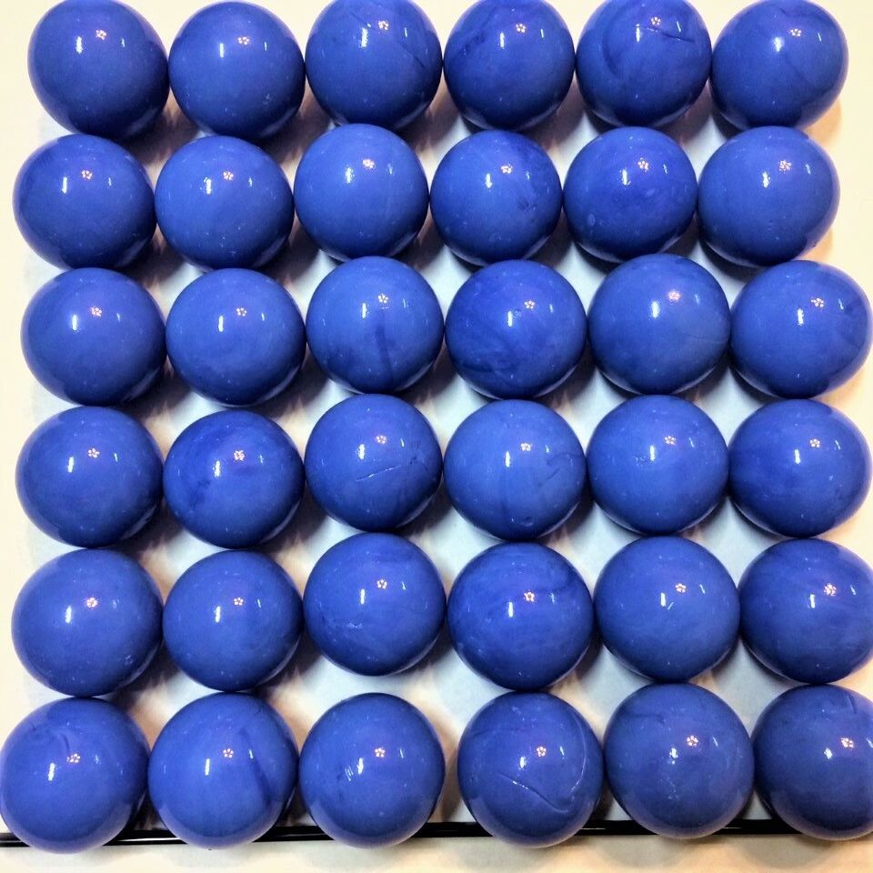 1″ INCH 25mm 2 LBS POUNDS 48 pcs Opaque BLUE Solid Glass Marbles Free Shipping