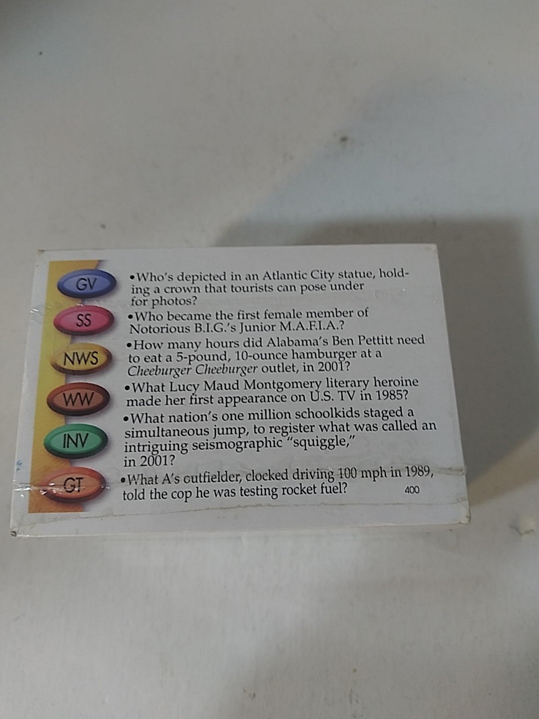Trivial Pursuit 20th Anniversary Edition B Deck of 100 Trivia Replacement Cards