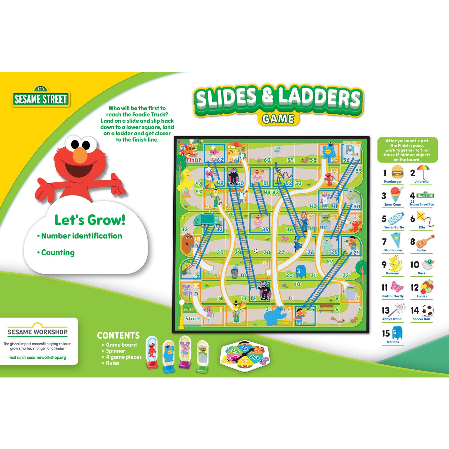 MasterPieces – Sesame Street – Officially Licensed Slides & Ladders Board Game