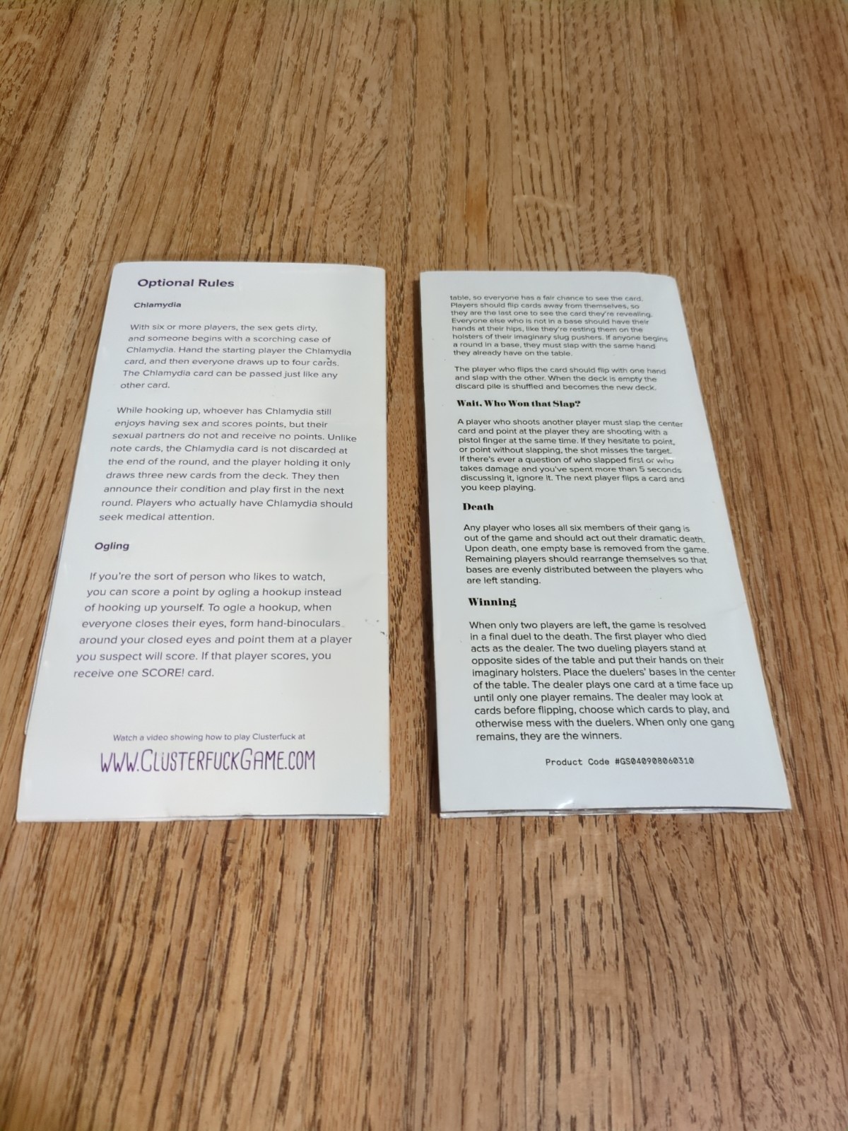 Clusterfuck! And Slap.45 Mini Games Sealed New Rare Cards Against Humanity Promo