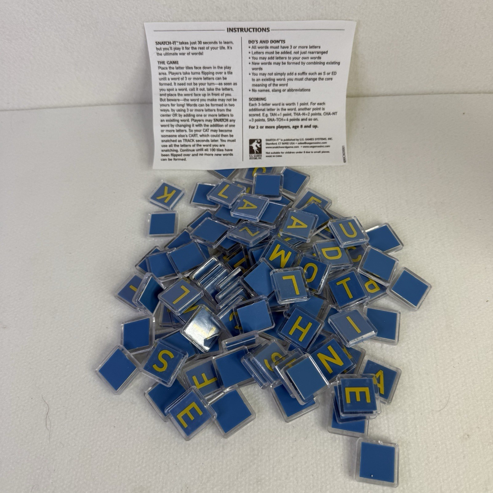 SNATCH-It! Word Game 100 Letter Tiles Spelling Fast Paced