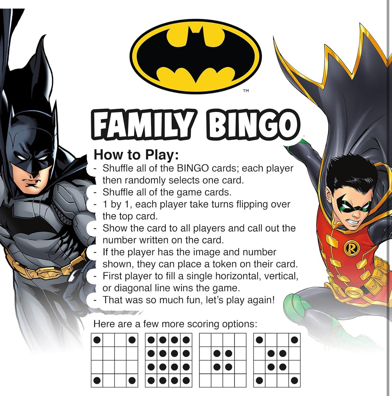 DC Batman Family Bingo By Aquarius 2-18 Players 30-60 Minutes Age 8+