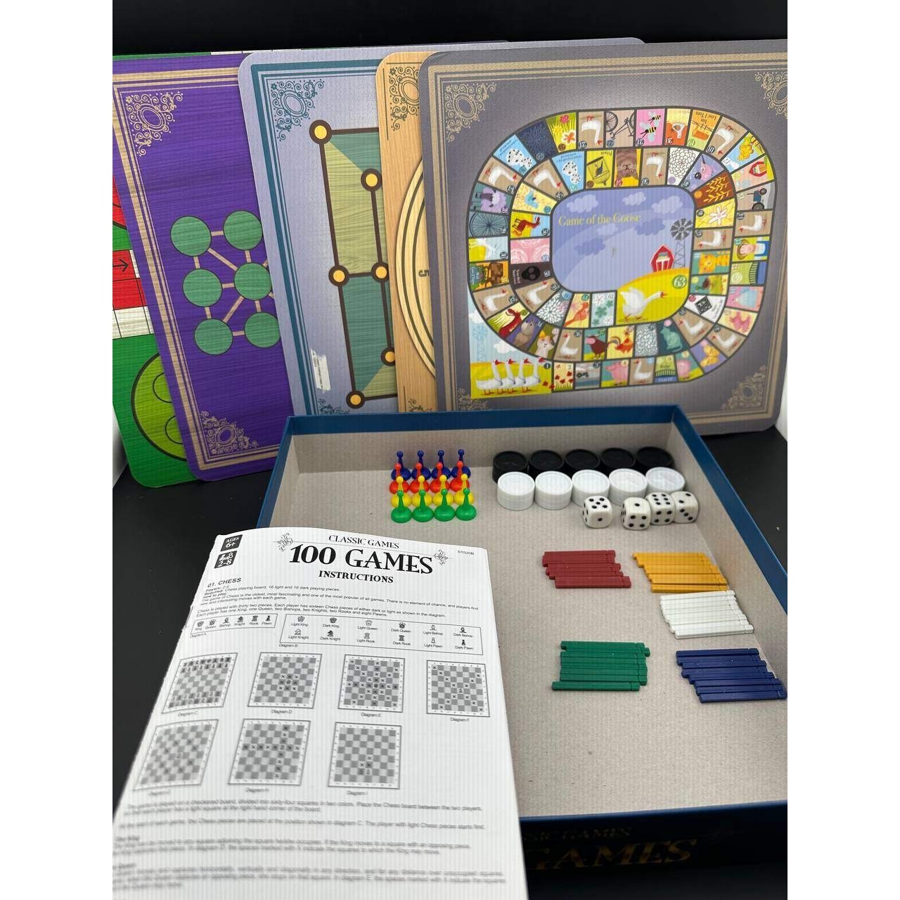 Ambassador Classic Games 100 Games Set 5 Double-Sided Boards – G01 (18)
