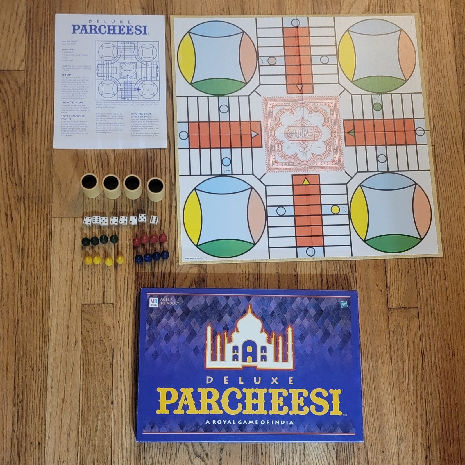 PARCHEESI Board Game DELUXE EDITION VINTAGE 1999 COMPLETE