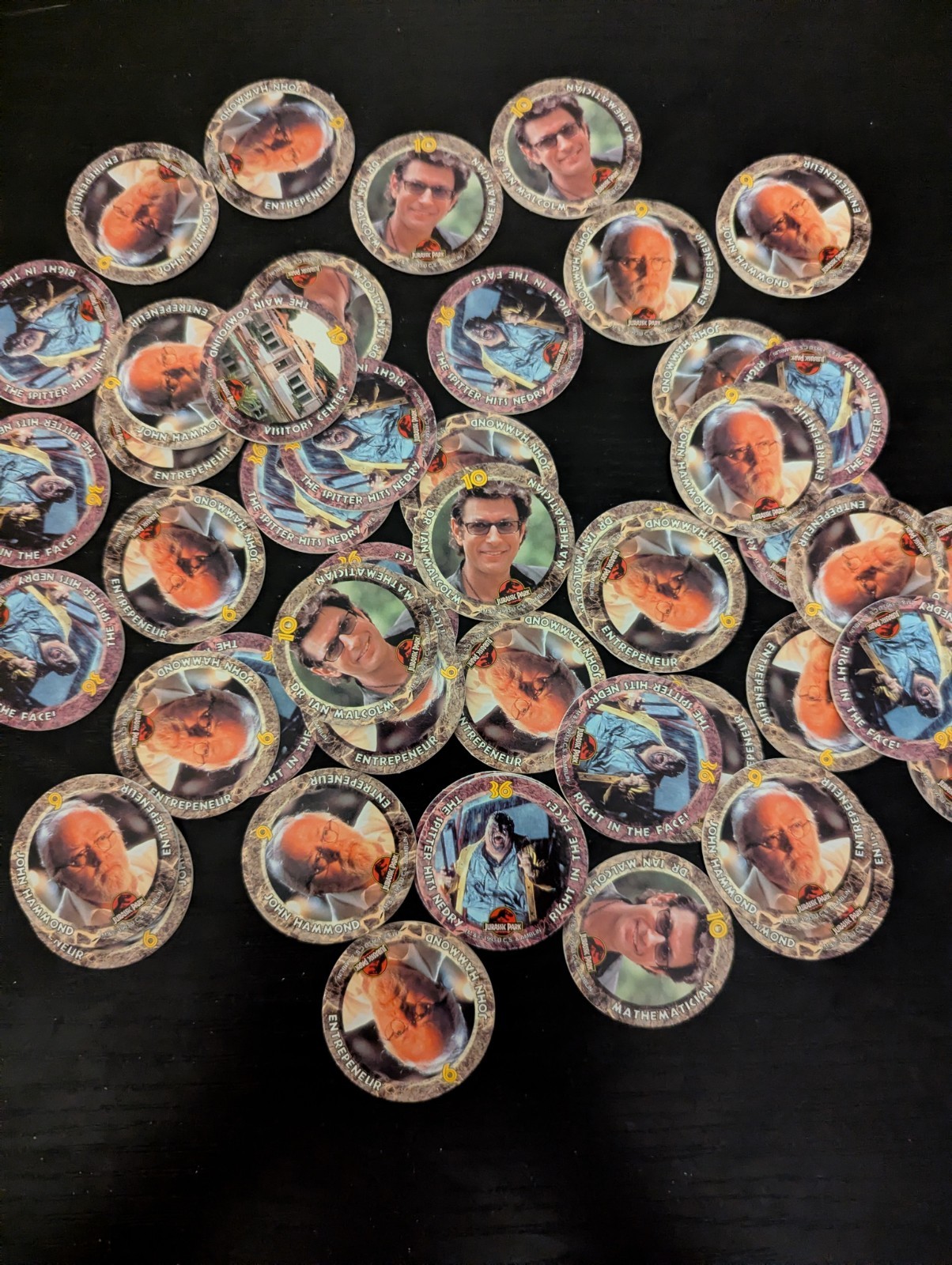 Jurassic Park POGs Lot Of 50 Miscellaneous