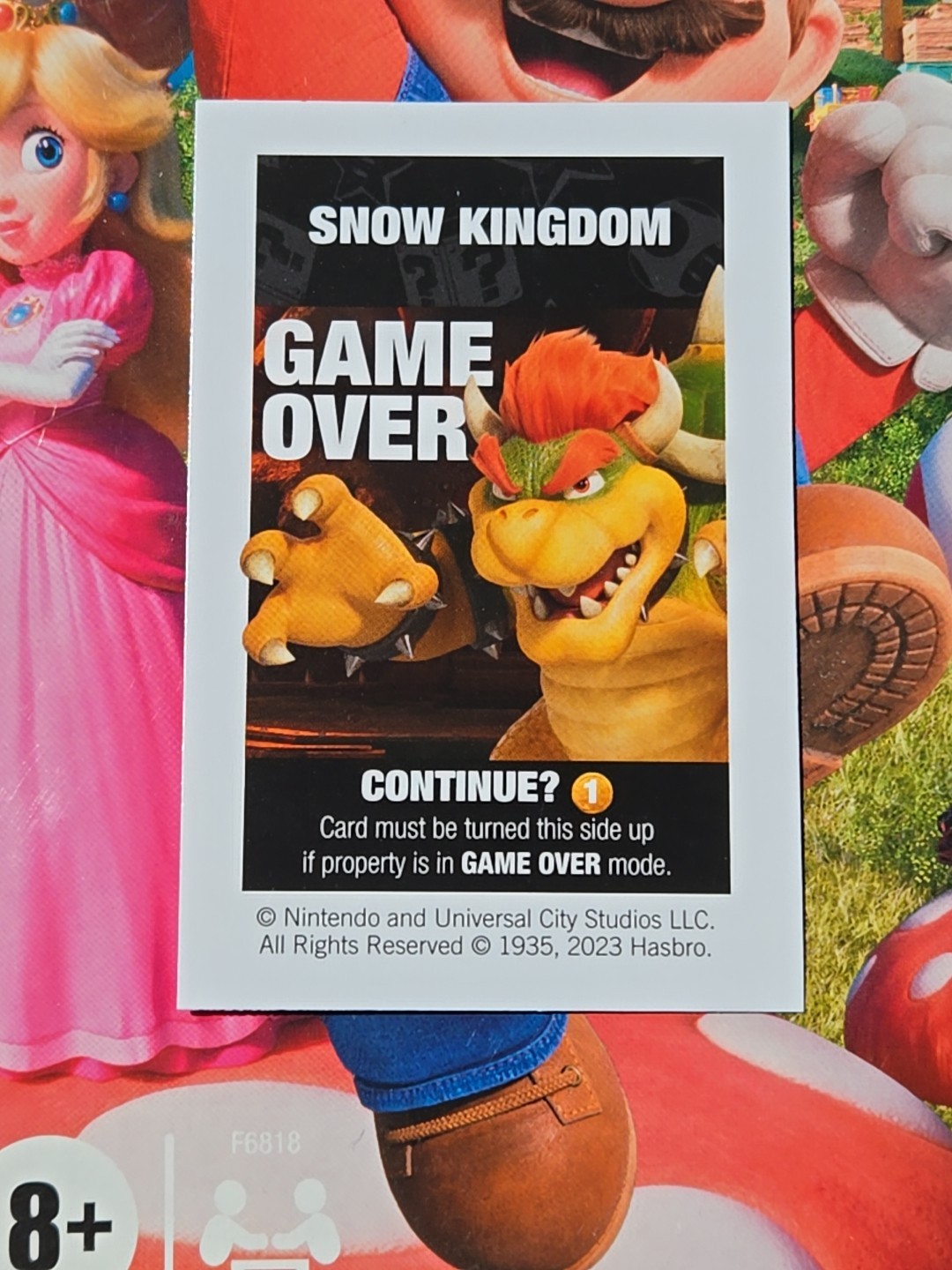 2022 Monopoly Super Mario Light Blue Snow Kingdom Title Deed Card Game Piece
