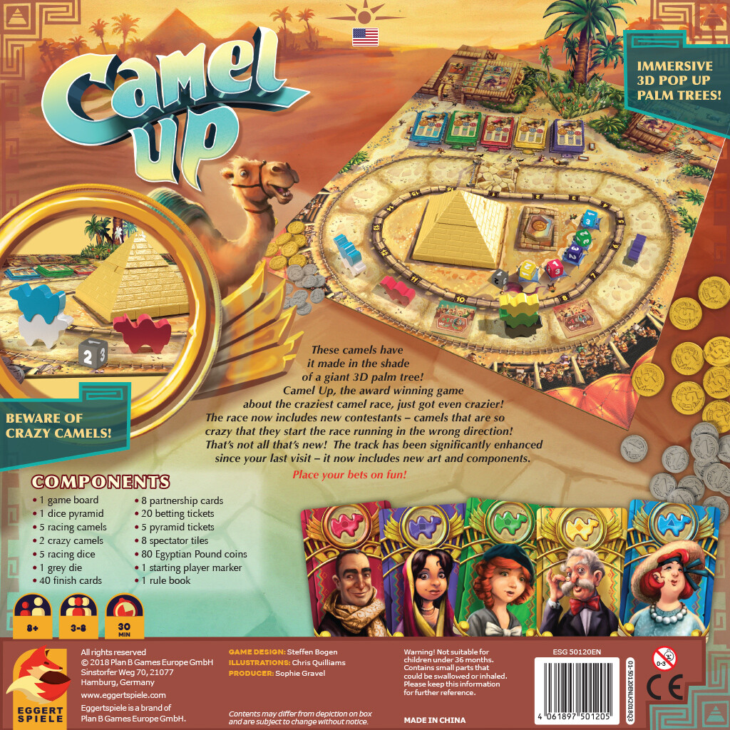 Camel Up 2.0 Board Game Eggert Spiele PG3070 Family Party Plan B 2nd Edition