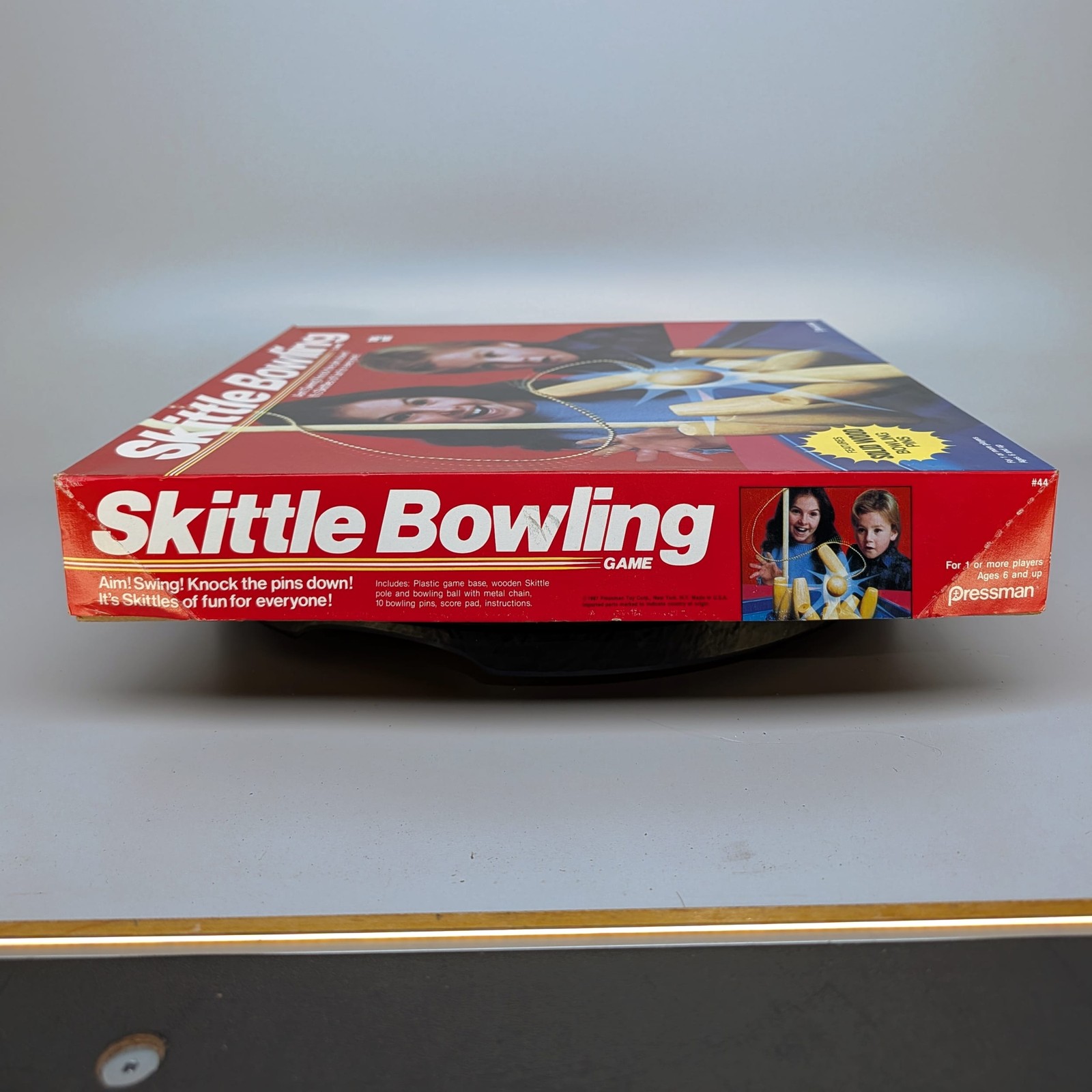 Pressman Skittle Bowling Game #44 Wooden Pins Vintage 1987 Complete Rules Score