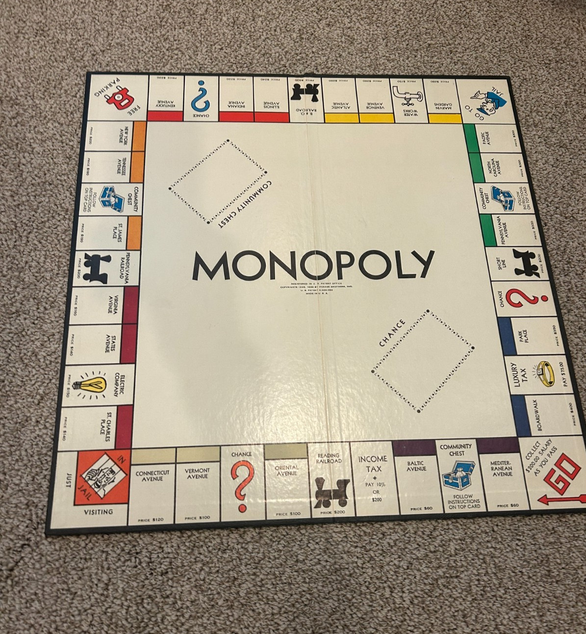 1946 Parker Brothers Monopoly Game and Board – See Description