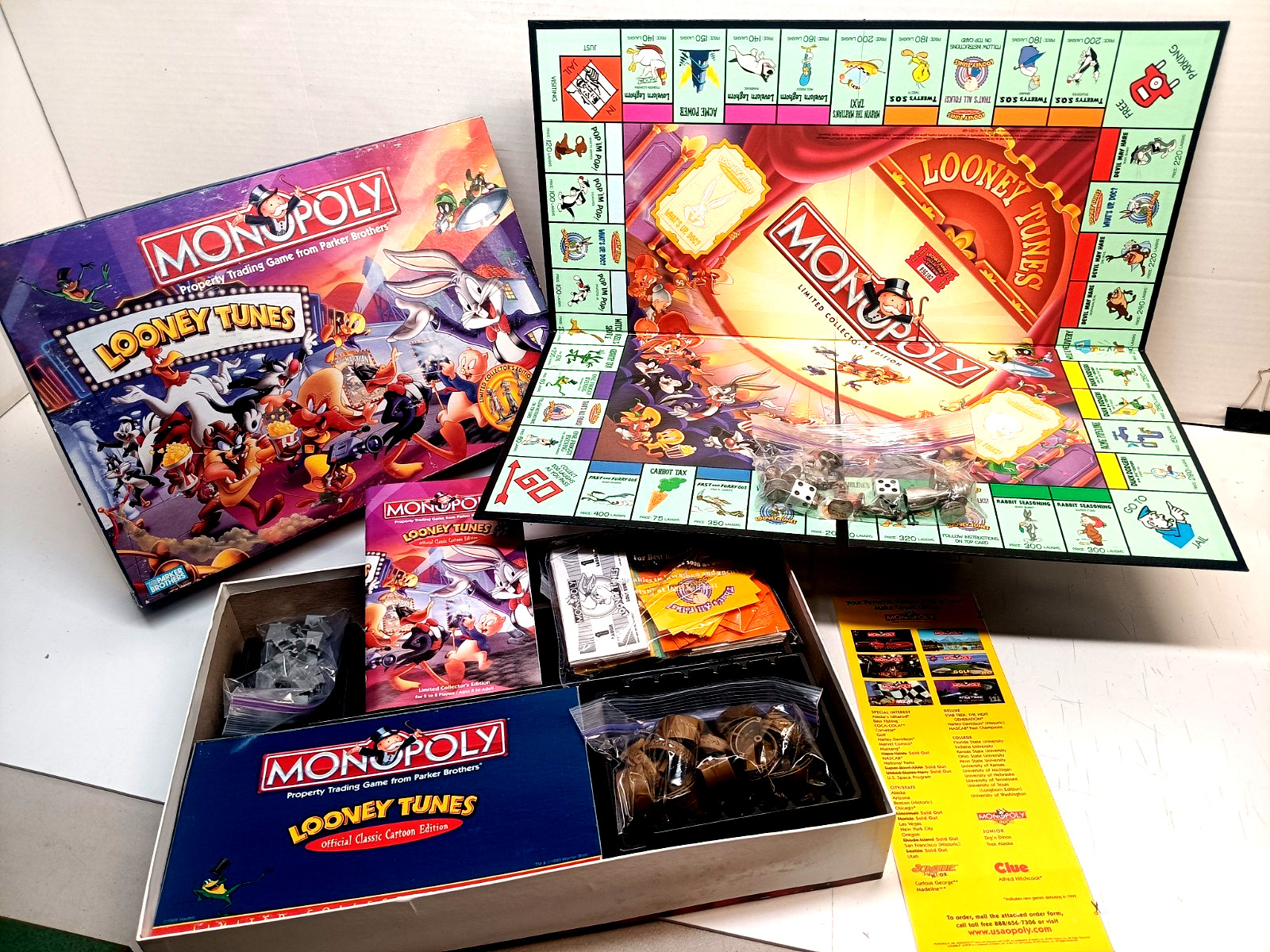 Monopoly Looney Tunes Limited Collector’s Edition 1999 Complete Board Game VGC