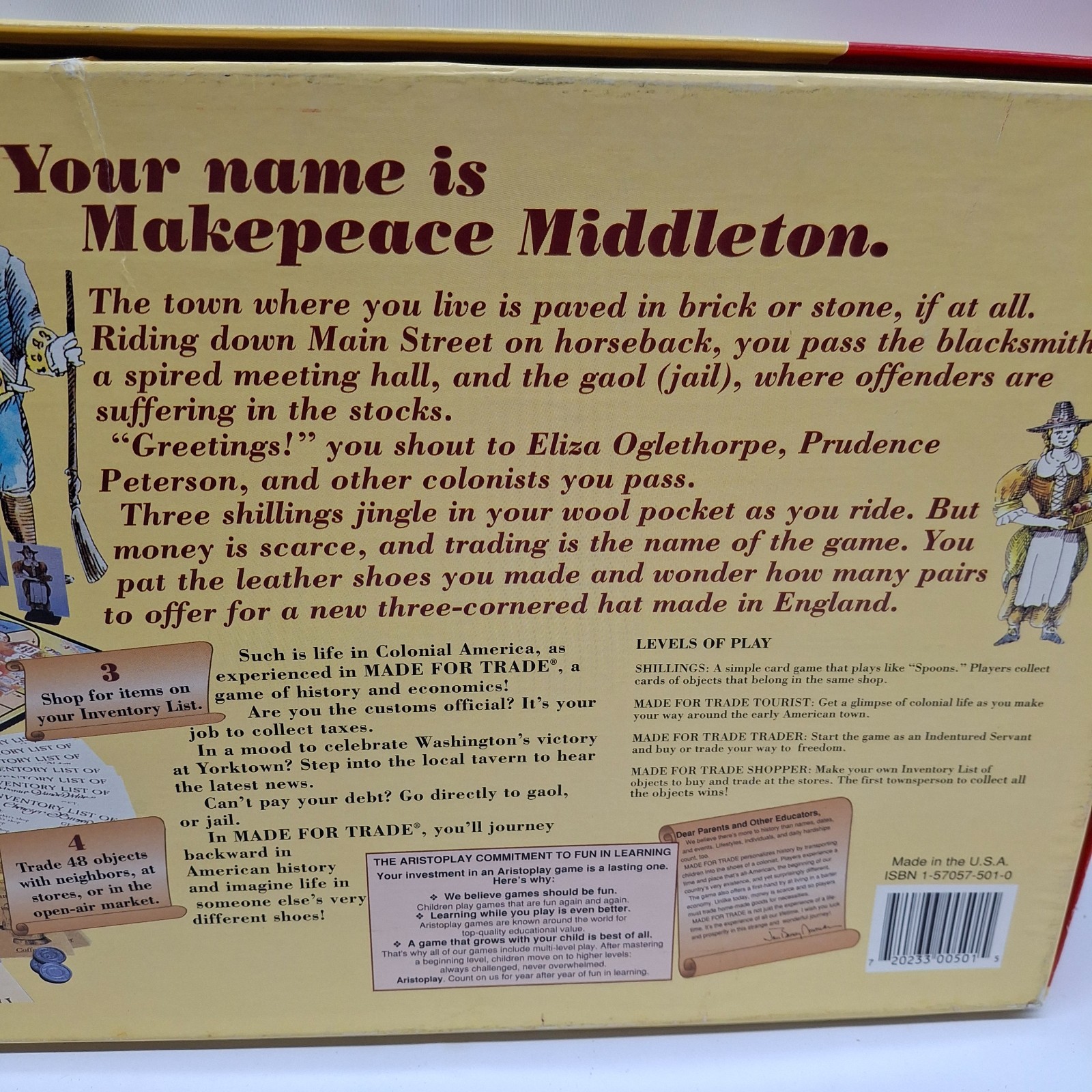 Made For Trade Homeschool Educational A Game Of Early American By Aristoplay