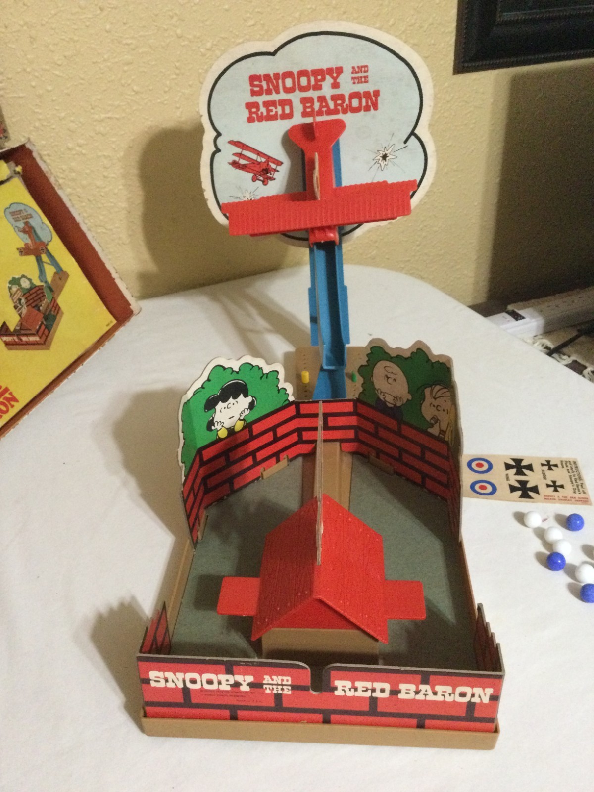 Vintage 1970 Snoopy And The Red Baron Skill and Action Game INCOMPLETE For Parts
