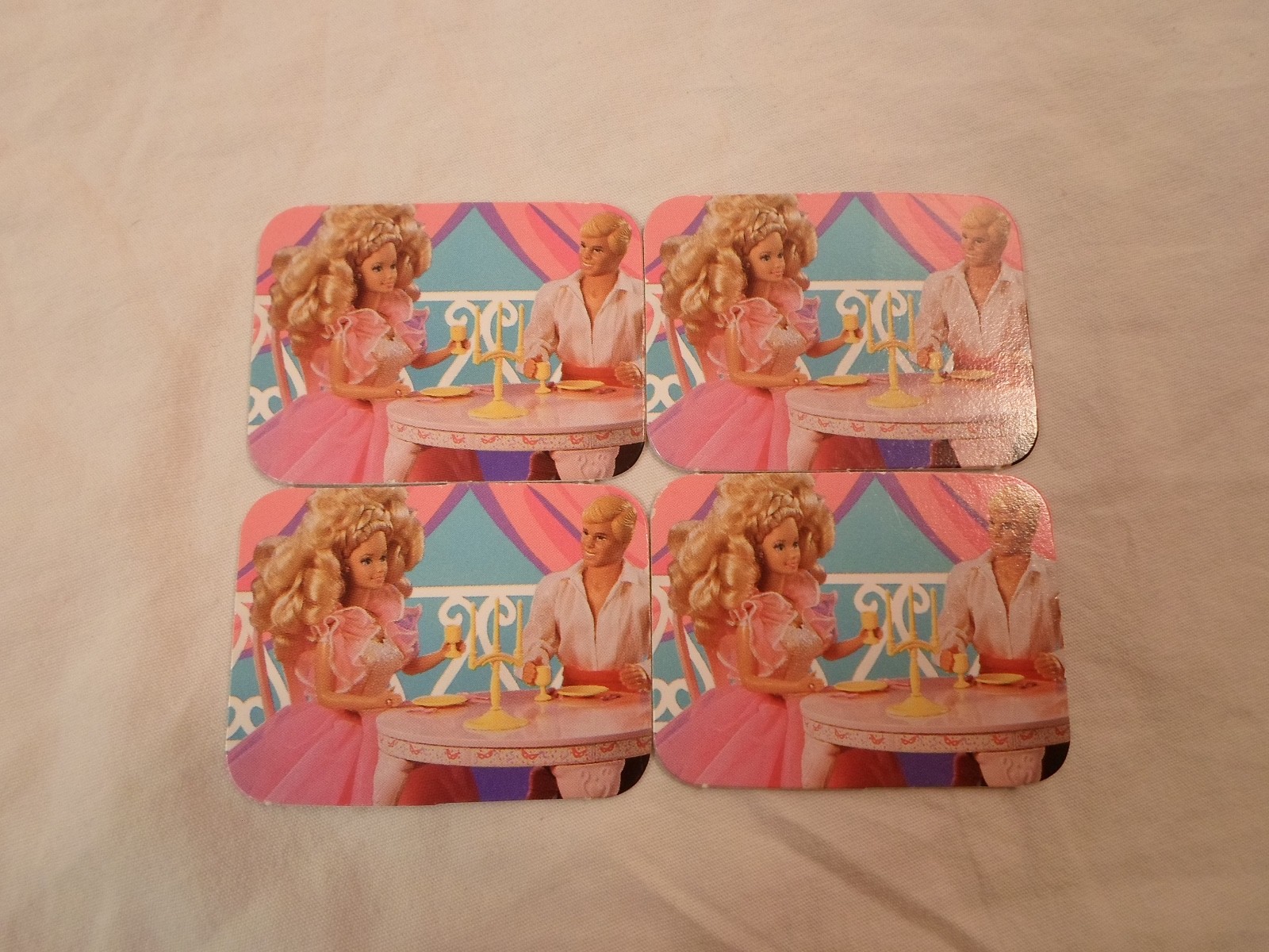 *Replacement Parts* Barbie Dream Board Game 1992 **Lot of 4 Dinner Date Cards**