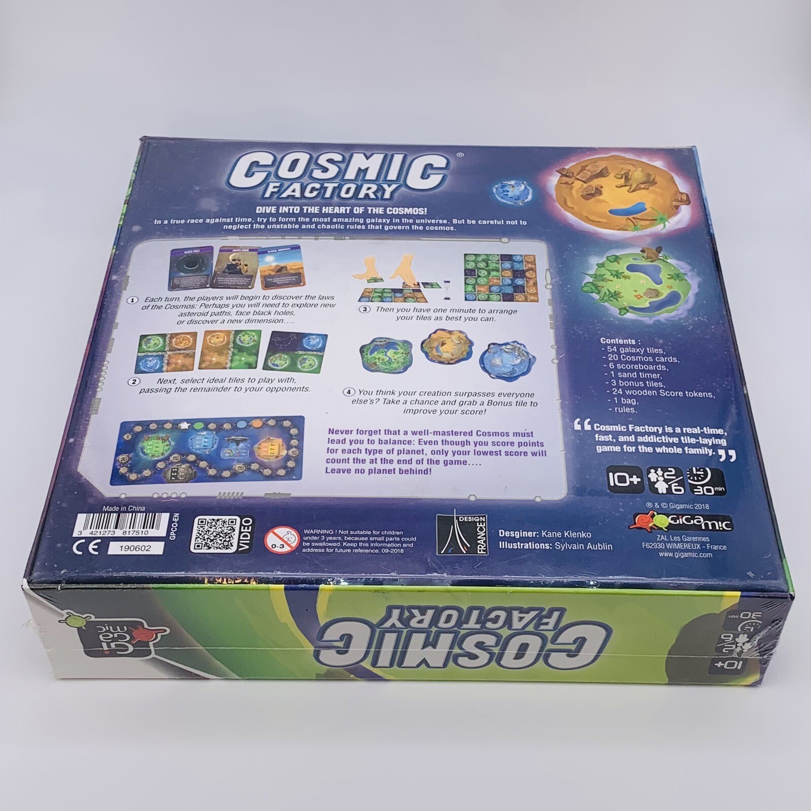 Cosmic Factory Kane Klenko Tile Lating Board Game Gigamic 2018 – New Sealed