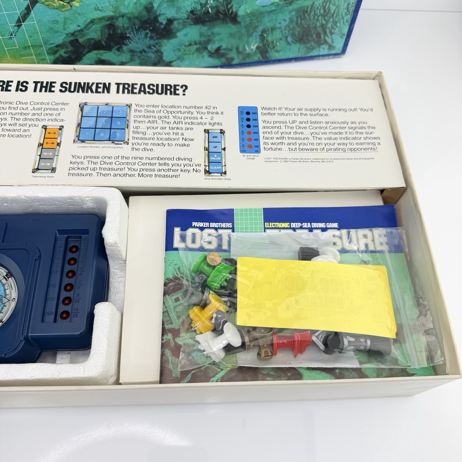 Vintage 1982 Parker Brothers Lost Treasure Game Deep Sea Diving Works – No Dice