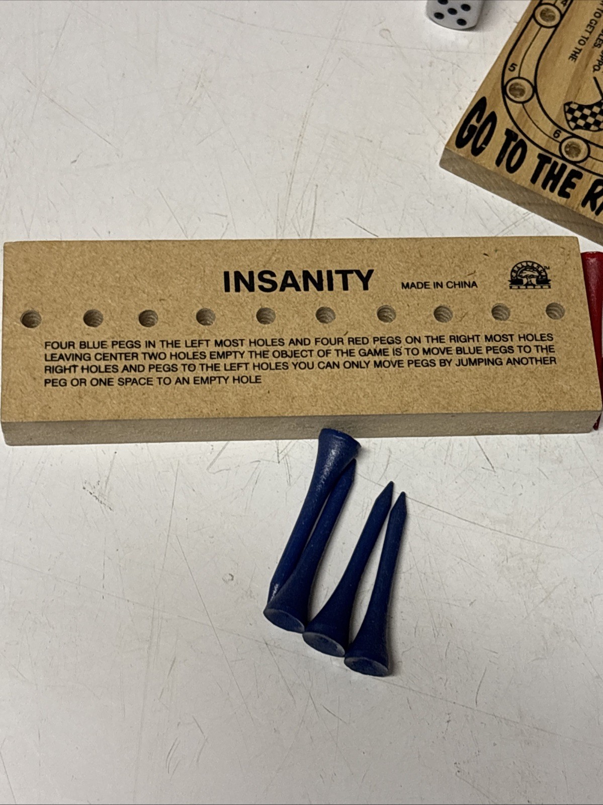 Brain Teaser IQ Tester Wood Peg Games Set Of 3