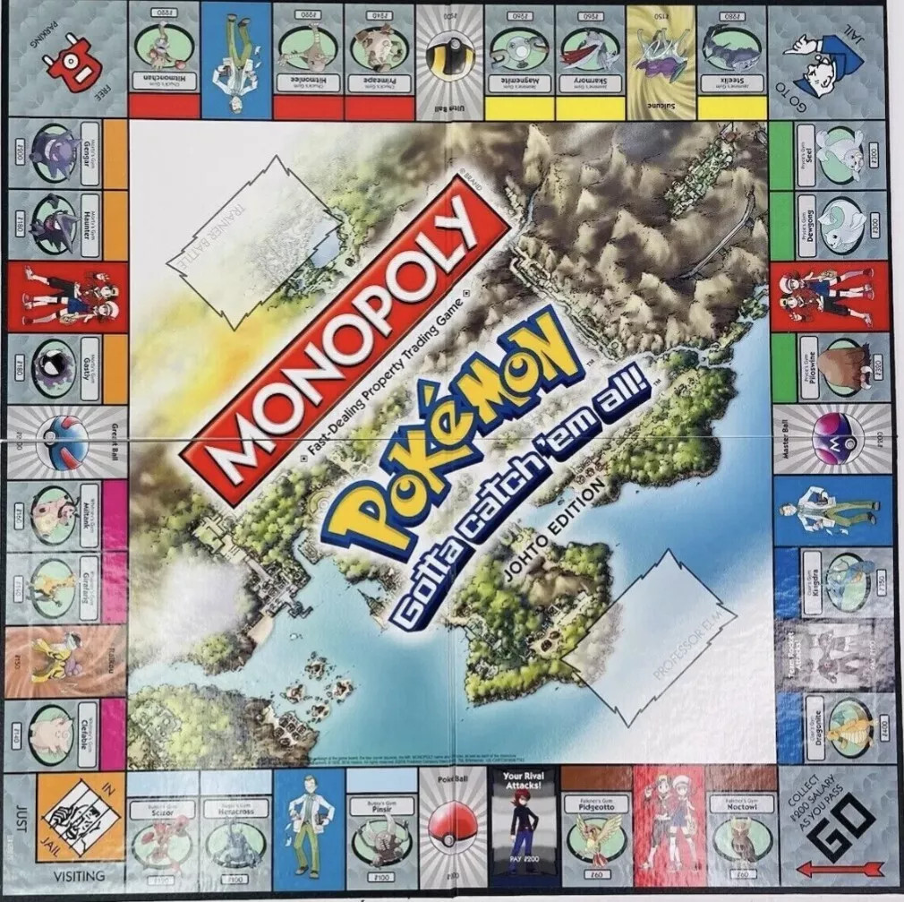 Monopoly Pokemon Johto Edition Board Game for 2-6 Players – New
