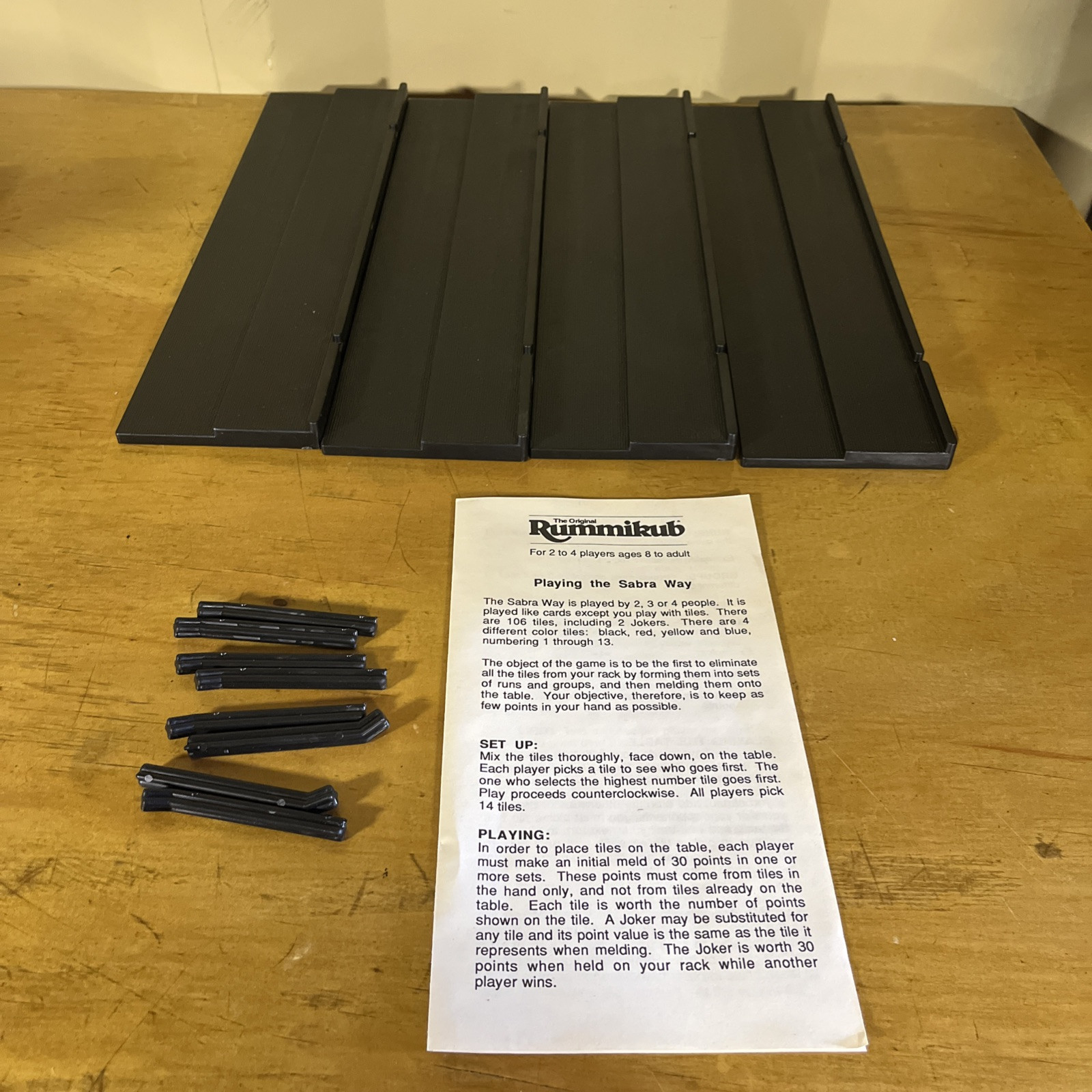 The Original Rummikub #400 Pressman 1990 Ages 8 & Parts Instructions And Racks