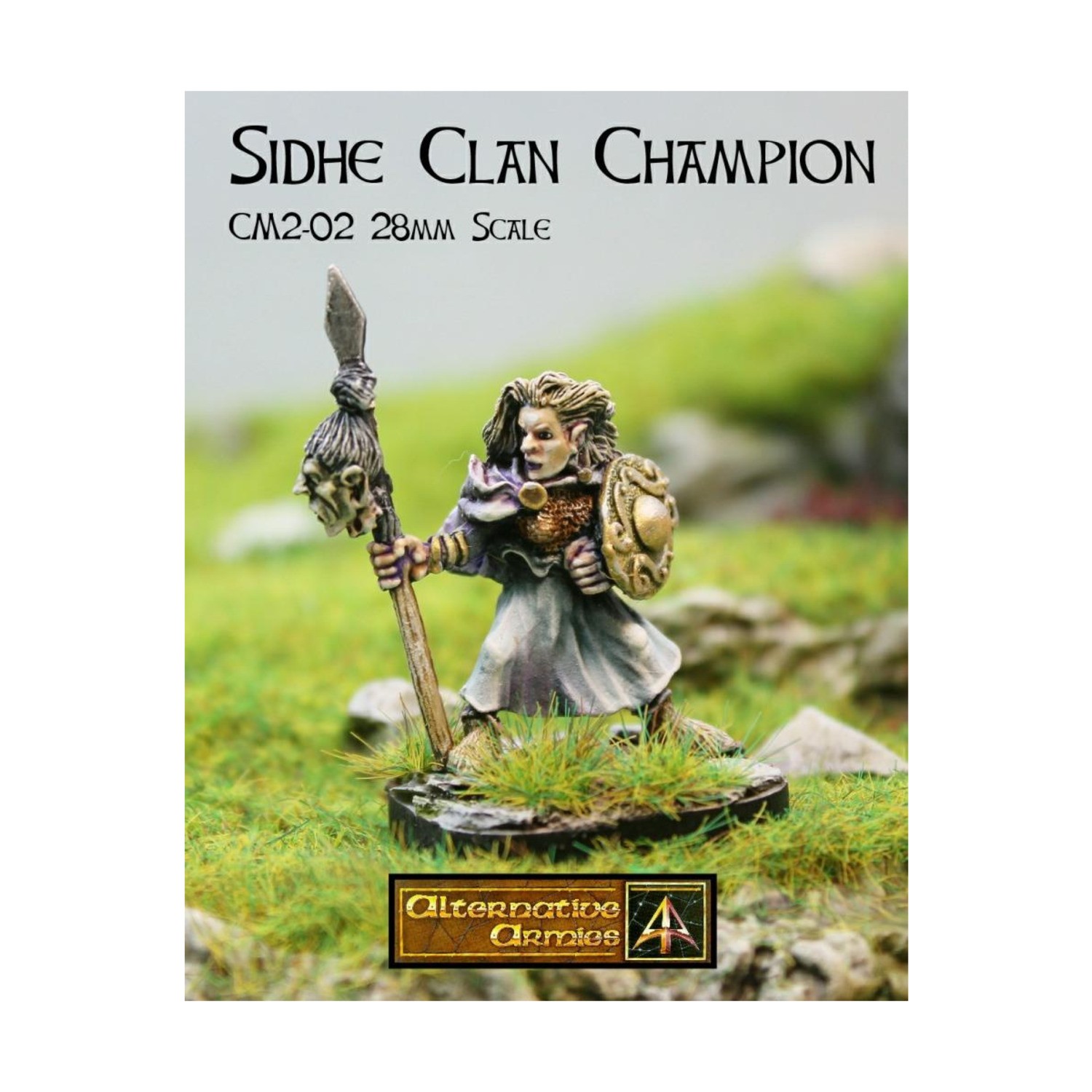 Alternative Armi Mini 28mm Sidhe Clan Female Champion – Spear and Shi Pack New